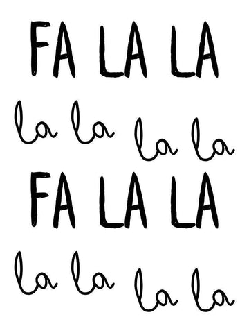 Fa La La White Modern Wood Framed Art Print with Double Matting by Seven Trees Design