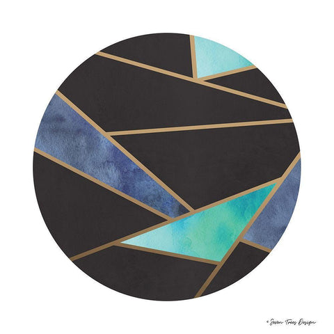 Abstract Circles I Gold Ornate Wood Framed Art Print with Double Matting by Seven Trees Design