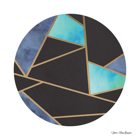 Abstract Circles II White Modern Wood Framed Art Print with Double Matting by Seven Trees Design
