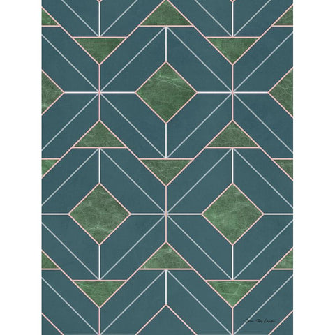 Art Deco II Black Modern Wood Framed Art Print with Double Matting by Seven Trees Design