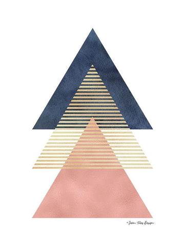Triangles II Black Ornate Wood Framed Art Print with Double Matting by Seven Trees Design