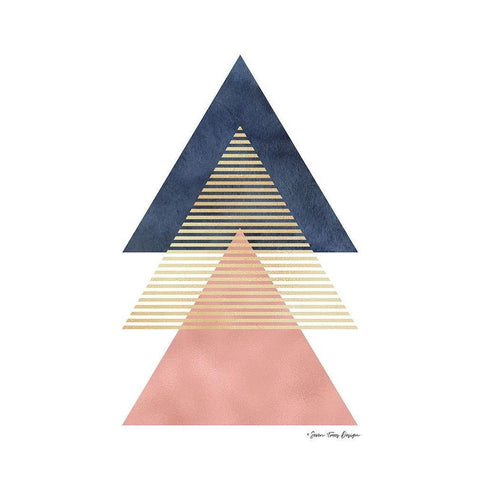 Triangles II White Modern Wood Framed Art Print by Seven Trees Design