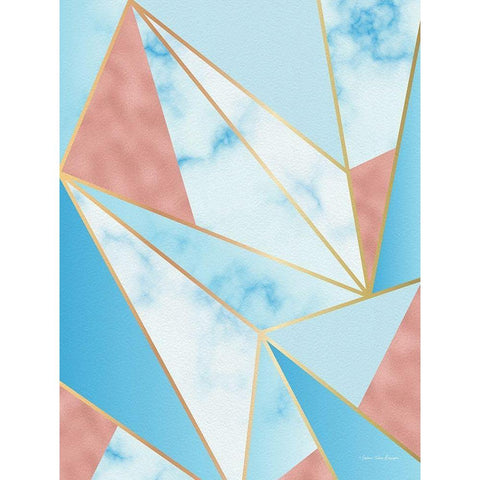 Geometric Sky Black Modern Wood Framed Art Print with Double Matting by Seven Trees Design