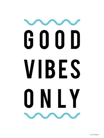 Good Vibes Only White Modern Wood Framed Art Print with Double Matting by Seven Trees Design