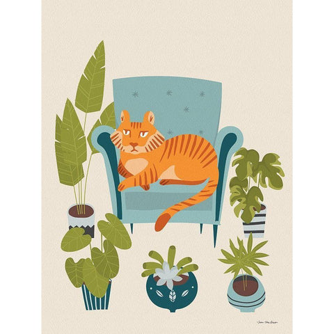 The Tiger of the City  Gold Ornate Wood Framed Art Print with Double Matting by Seven Trees Design