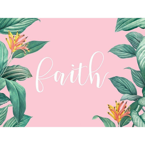 Pink Faith White Modern Wood Framed Art Print by Seven Trees Design