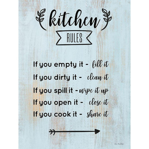 Kitchen Rules White Modern Wood Framed Art Print by Seven Trees Design