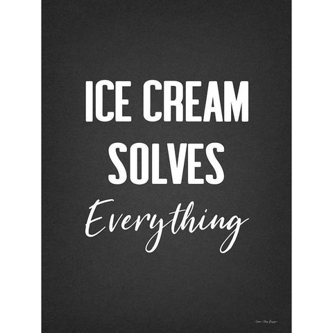 Ice Cream Solves Everything Gold Ornate Wood Framed Art Print with Double Matting by Seven Trees Design