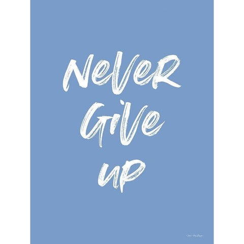 Never Give Up Black Modern Wood Framed Art Print by Seven Trees Design