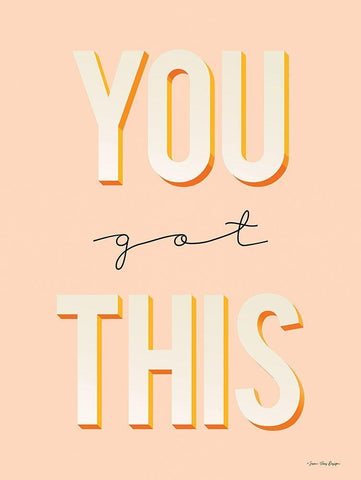 You Got This Black Ornate Wood Framed Art Print with Double Matting by Seven Trees Design