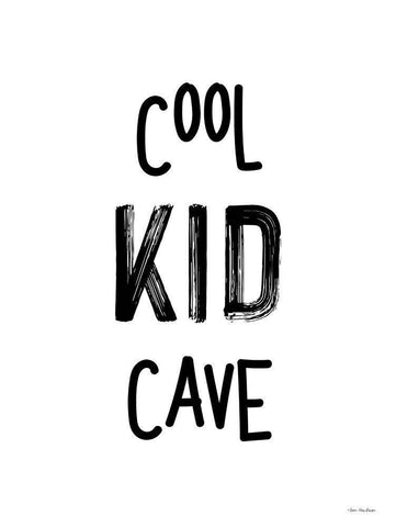 Cool Kid Cave    White Modern Wood Framed Art Print with Double Matting by Seven Trees Design