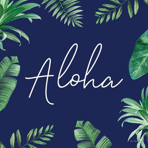 Aloha Black Modern Wood Framed Art Print by Seven Trees Design