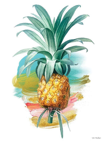 Pineapple I Black Ornate Wood Framed Art Print with Double Matting by Seven Trees Design