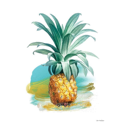 Pineapple II Black Modern Wood Framed Art Print by Seven Trees Design