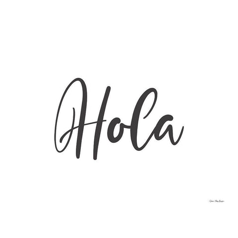 Spanish Hello Black Modern Wood Framed Art Print with Double Matting by Stellar Design Studio