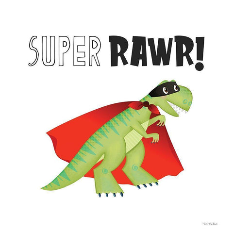 Super Rawr! Gold Ornate Wood Framed Art Print with Double Matting by Seven Trees Design