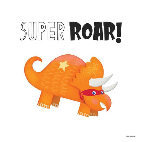 Super Roar White Modern Wood Framed Art Print by Seven Trees Design