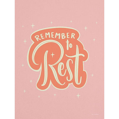 Remember to Rest White Modern Wood Framed Art Print by Seve Trees Design