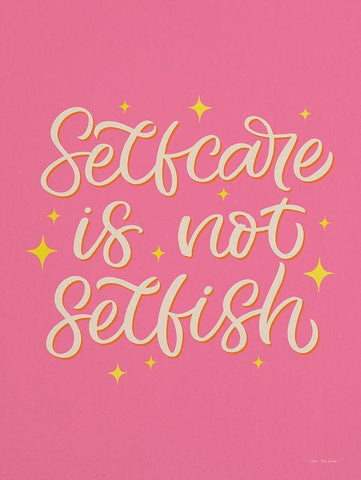 Self Care is not Selfish Black Ornate Wood Framed Art Print with Double Matting by Seve Trees Design