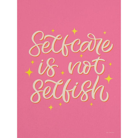 Self Care is not Selfish Black Modern Wood Framed Art Print by Seve Trees Design