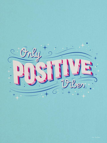 Only Positive Vibes Black Ornate Wood Framed Art Print with Double Matting by Seve Trees Design