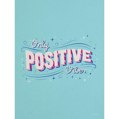 Only Positive Vibes Gold Ornate Wood Framed Art Print with Double Matting by Seve Trees Design