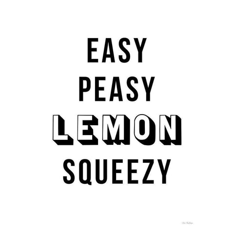 Easy Peasy Lemon Squeezy Gold Ornate Wood Framed Art Print with Double Matting by Seven Trees Design