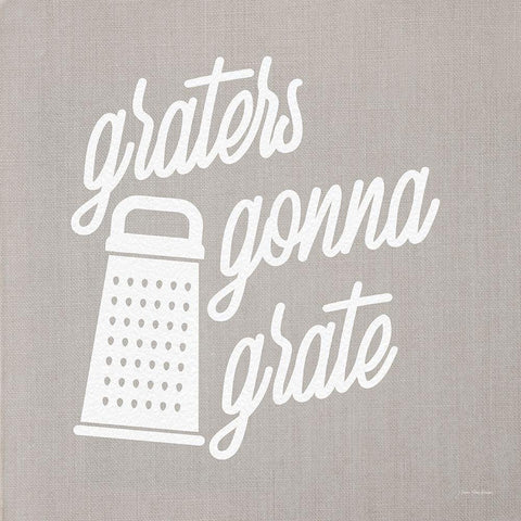 Graters Gonna Grate White Modern Wood Framed Art Print with Double Matting by Stellar Design Studio
