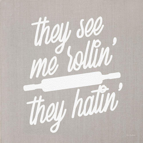 They See Me Rollin They Hatin Black Ornate Wood Framed Art Print with Double Matting by Stellar Design Studio