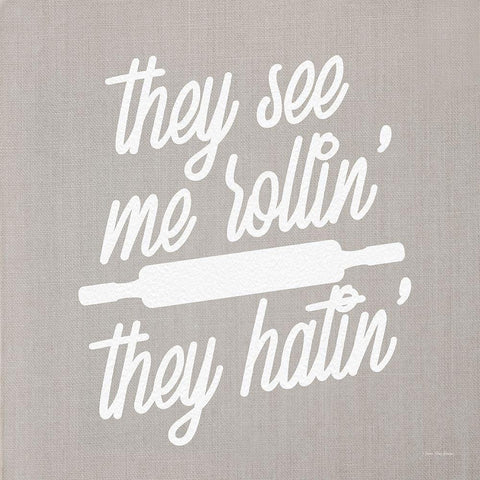 They See Me Rollin They Hatin White Modern Wood Framed Art Print by Stellar Design Studio