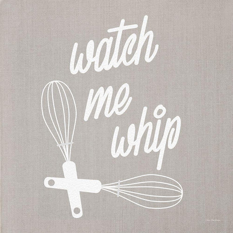 Watch Me Whip White Modern Wood Framed Art Print with Double Matting by Stellar Design Studio