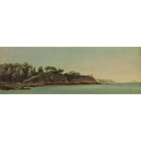 Vintage Landscape   White Modern Wood Framed Art Print by Seven Trees Design