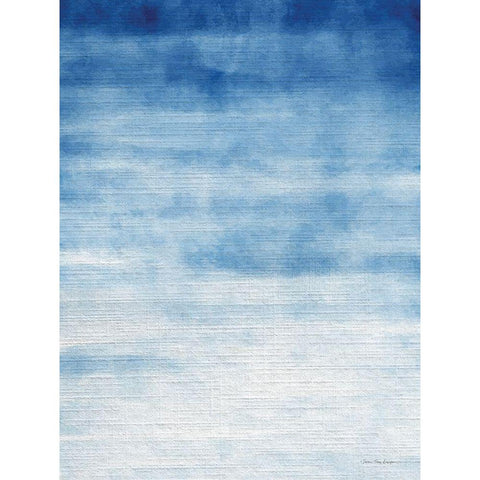 Abstract Blue Black Modern Wood Framed Art Print with Double Matting by Seven Trees Design