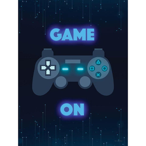 Game On     White Modern Wood Framed Art Print by Seven Trees Design