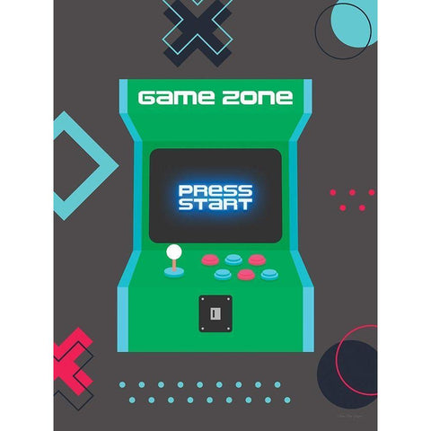 Game Zone     White Modern Wood Framed Art Print by Seven Trees Design