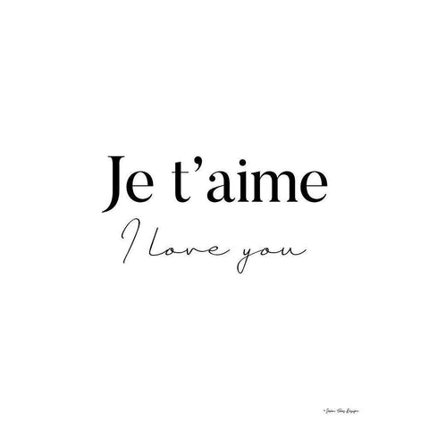 I Love You in French Black Modern Wood Framed Art Print with Double Matting by Seven Trees Design
