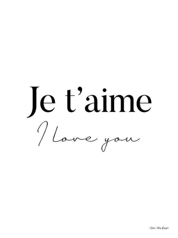 I Love You in French White Modern Wood Framed Art Print with Double Matting by Seven Trees Design