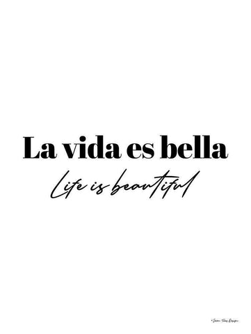 Life is Beautiful in Spanish White Modern Wood Framed Art Print with Double Matting by Seven Trees Design