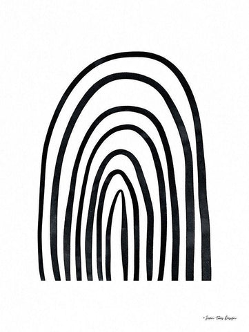 Black Watercolor Rainbow Black Ornate Wood Framed Art Print with Double Matting by Seven Trees Design