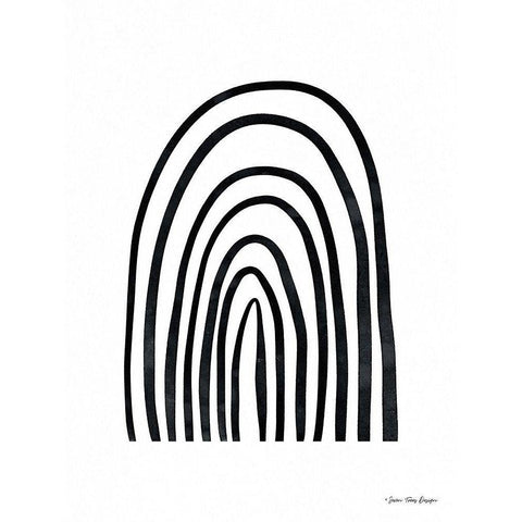 Black Watercolor Rainbow White Modern Wood Framed Art Print by Seven Trees Design