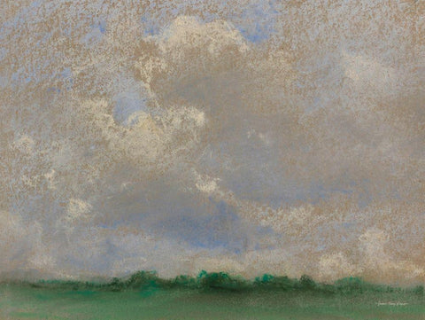 The Abstract Horizon White Modern Wood Framed Art Print with Double Matting by Seven Trees Design