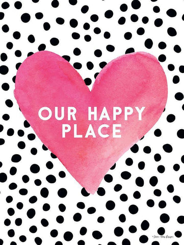 Our Happy Place Black Ornate Wood Framed Art Print with Double Matting by Seven Trees Design