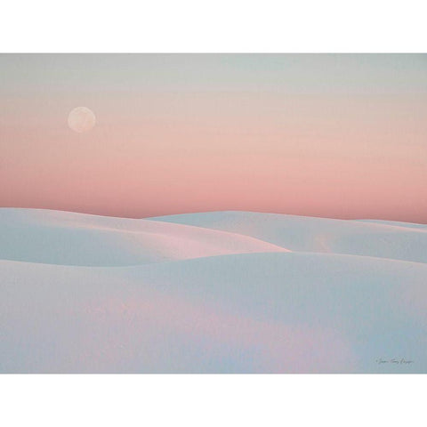 Moon and Dunes White Modern Wood Framed Art Print by Seven Trees Design