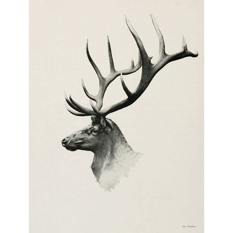 Mountain Reindeer    Black Modern Wood Framed Art Print by Seven Trees Design