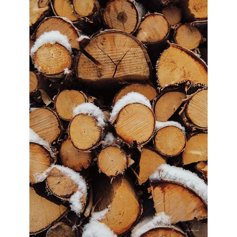 Wood Pile    Black Modern Wood Framed Art Print by Seven Trees Design