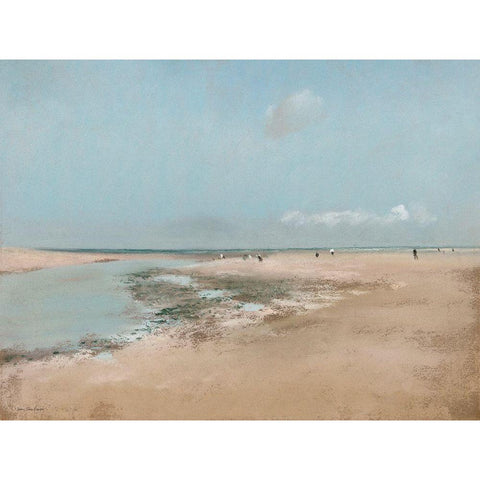 At the Beach Black Modern Wood Framed Art Print by Seven Trees Design