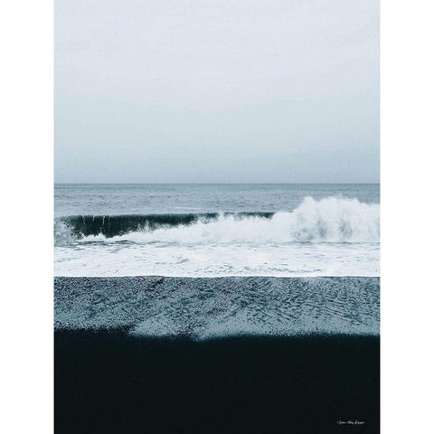 Black Beach White Modern Wood Framed Art Print by Seven Trees Design