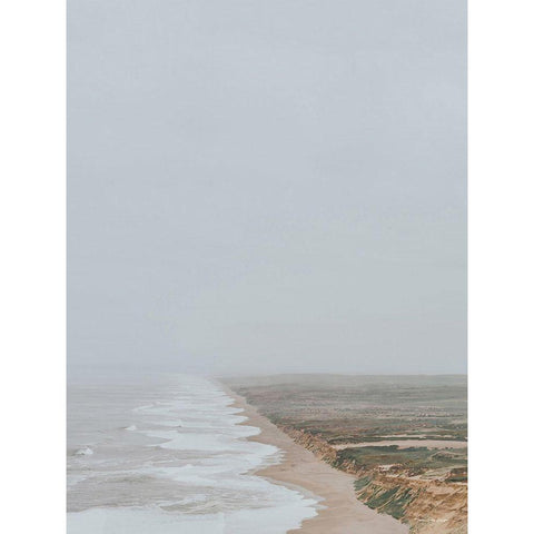 Fog and Waves Black Modern Wood Framed Art Print by Seven Trees Design