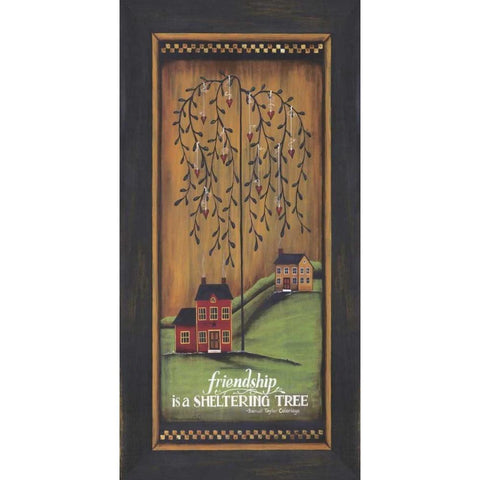 Friendship is a Sheltering Tree Black Modern Wood Framed Art Print with Double Matting by Crawford, Tonya