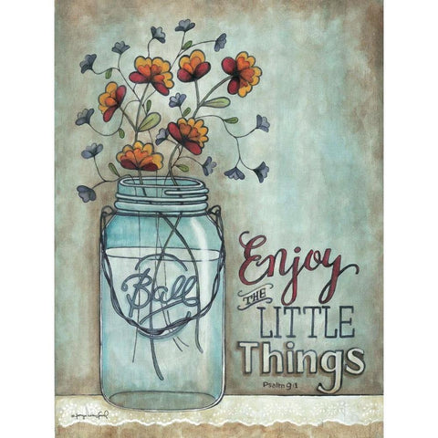 Enjoy the Little Things White Modern Wood Framed Art Print by Crawford, Tonya